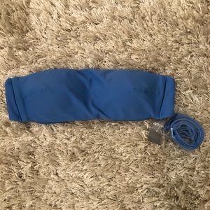 Blue Strapless Aerie Bandeau Bikini Top